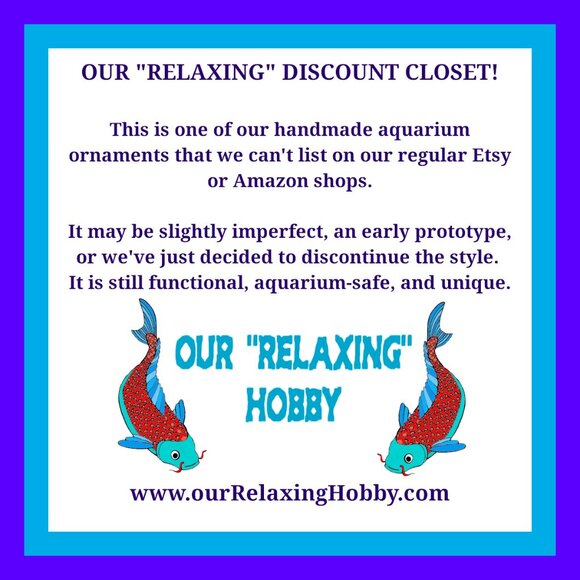 Aquarium Decoration -Teal Blue Long Shell with Flowering Plant. - Picture 2 of 8